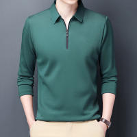 Camisa Polo Para Hombre Casual Inteligente De Manga Larga Con Cierre Y Cuello Alto Estilo De Negocios Moda Primavera Otoño Ropa Suelta - details 5
