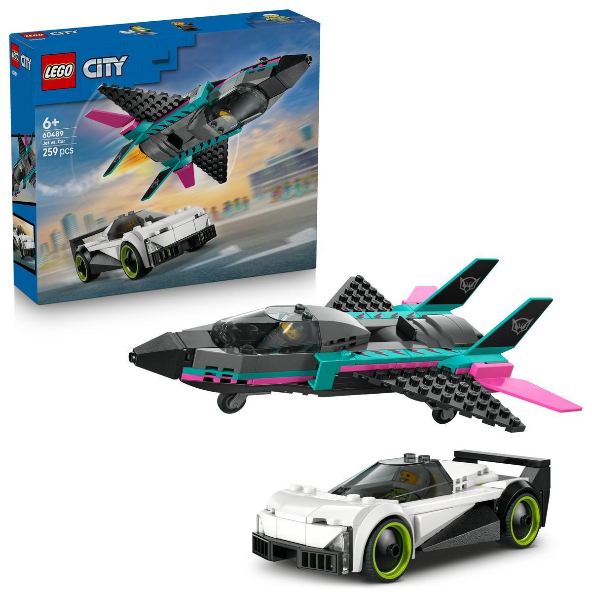 [PREVENTA] LEGO® 60489 City Jet vs. Coche Juego de Carreras entre Supercoche y Jet con Minifiguras de Piloto y Conductor para Niñas y Niños a Partir de 6 Años