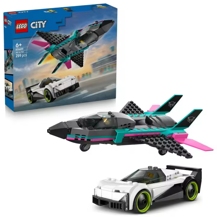 [PREVENTA] LEGO® 60489 City Jet vs. Coche Juego de Carreras entre Supercoche y Jet con Minifiguras de Piloto y Conductor para Niñas y Niños a Partir de 6 Años - 1