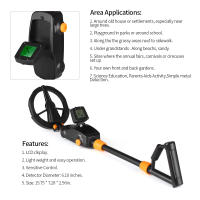 Detector De Metales MD1008A Portátil Para Adultos Localizador De Tesoros Y Oro Bajo Tierra Herramienta De Búsqueda Con Pantalla LCD - details 4