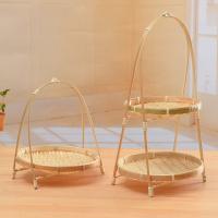 Cesta De Frutas Hecha a Mano De Bambú Para Cocina Cesta De Almacenamiento Vertical De Tres Capas Servilleta Decorativa - details 1