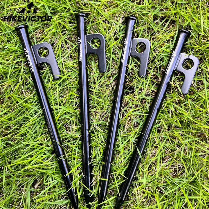 Hikevictor 4Pcs Palos De Tenda De 8 Pulgadas Accesorios De Tenda De Acero Fuerte Para Camping Canopy Awaníng - 1
