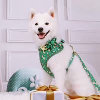 Set De Correa Y Amuleto Para Perros Con Accesorio Floral Navideño Para Chihuahua Pug 3 Piezas Ajustable Transpirable De Tamaño XS/S/M - details 8