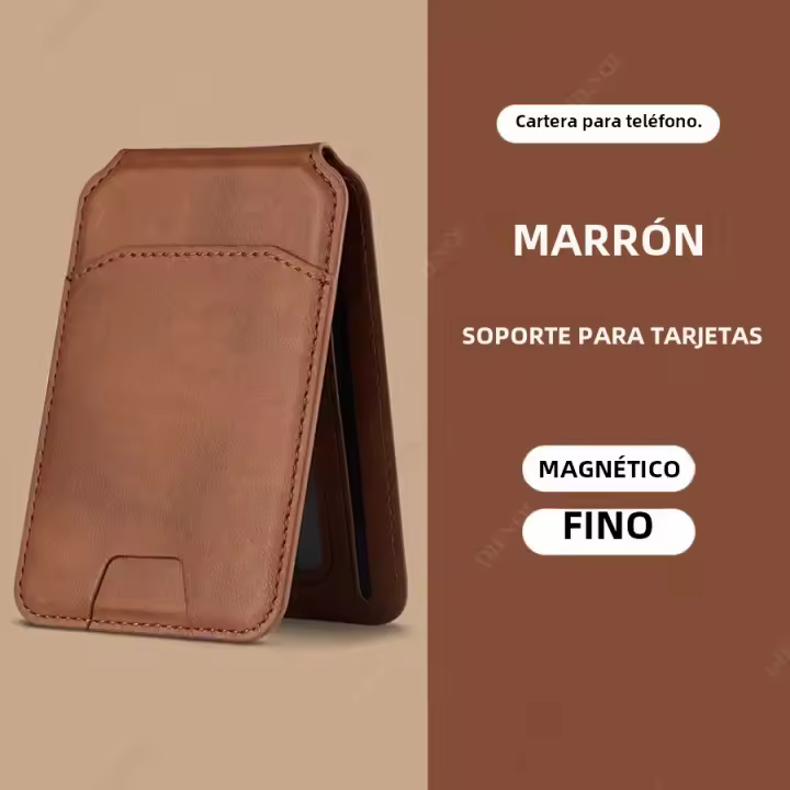 Cartera De Cuero PU Con Soporte Magnético Para iPhone 13/14/15/16 Bolsillo Para Tarjetas Y Monedas Estilo Casual Para Hombres - 1