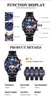 Reloj De Pulsera De Lujo Para Hombre Acero Inoxidable Cuarzo Calendario Luminoso Estilo Casual Y Negocios Reloj Hombre - details 1
