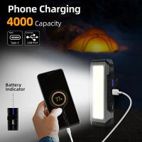 Linterna De Trabajo COB LED Recargable USB Con Batería 18650 Luz Portátil Para Camping Impermeable Con Imán 4000mAh Fuente De Iluminación Mixta Distancia De Iluminación 50-100 M - details 3