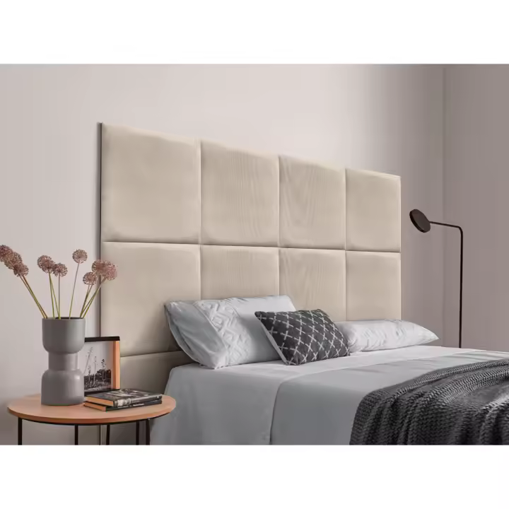 DHOME Cabecero Tapizado Compuesto de Paneles Autoadhesivos Intercambiables de Tela Acualine Cama Lujo Dormitorio Acolchado - 1