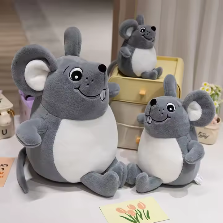 Peluche De Ratón Simulado Suave 16/37cm Muñeco De Peluche Animal Para Niños Decoración Regalo De Peluche Mascota De Tela COTON Ratoncillo De Peluche Unisex - 1