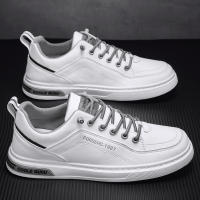 Zapatos Casuales Para Hombre En Blanco Tenis Ligeros Zapatos Vulcánicos Blanco Zapatos Todoterreno Hombre Plataforma Sin Cordones - details 5