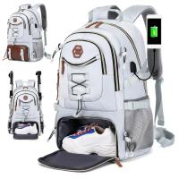 Mochila de viaje de gran capacidad: espaciosa bolsa para computadora portátil con espacio para guardar zapatos, resistente al agua, correas cómodas, múltiples compartimentos, ideal para hombres y mujeres, escuela, campamentos, caminatas, Pascua, regalos d - details 2
