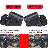 Bolsas De Silla Para Motocicleta De Cuero PU Con Portabotellas Impermeable Universal Para Cruiser Custom Cafe Racer Equipaje - details 0