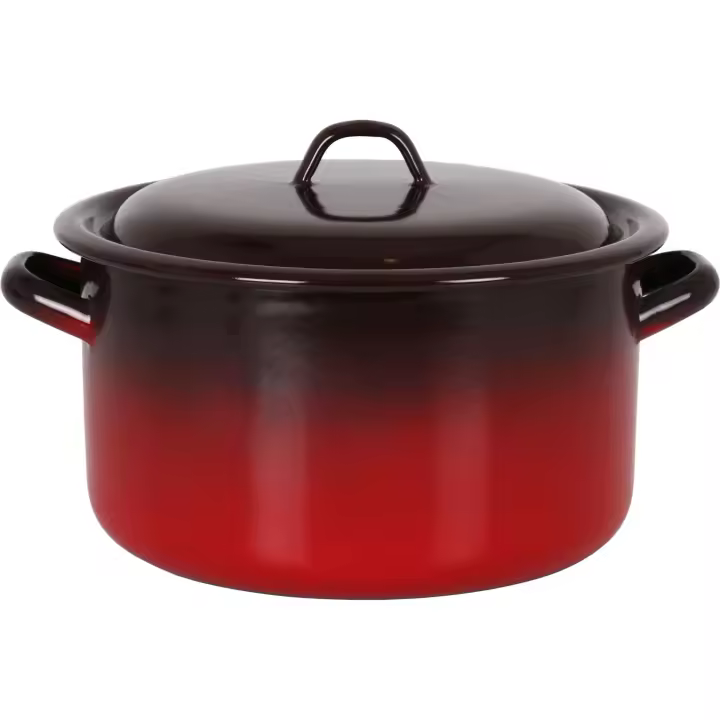 La Estrella - Olla Recta Acero Esmaltado con Tapa 22cm 4.5L FUEGO - Resistente y Duradera - Versátil para Diversas Recetas - Calidad para Cocina - 1