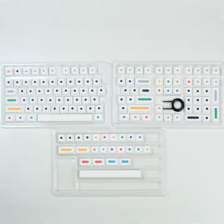 GMK Cherry Profile V2 Con Puntos PBT Keycap Para Teclado Mecánico PC Gamer Personalizable Blanco Alice80 2.25U 2.75U 7U Spacebar MX Switch - 1