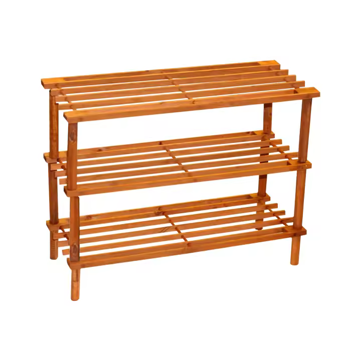 EasySpeed Zapatero de Madera con 3 Alturas,Soporte para Calzado, Almacenamiento Toallas, Ropa, Medidas 63 x 48,5 x 26,5 CM Color Cerezo - 1