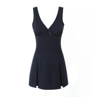 Zach Ailsa Vestido Sin Mangas Para Mujer Diseño Francés Elegante Y Adelgazante De Verano 2024 Cuello V Ajustado Hasta La Cintura - details 1