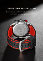 Reloj De Pulsera LIGE Para Hombres Azul Deportivo Y Militar De Lujo Con Grande Dial Cronógrafo Resistente Al Agua Cuarzo Reloj De Mano Luz Técnica De Silicona - details 5