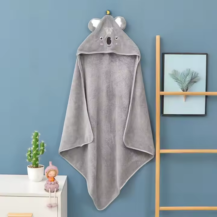 Albornoz Unisex de franela para bebé, capa de dibujos animados, albornoz con capucha, regalo de ducha para recién nacido, Toalla de baño envolvente, 0 a 3 años - 1