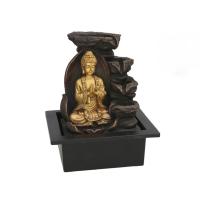 Gissed "Fuente Decorativa de Buda con Iluminación LED – Relajante Cascada de Agua para Hogar y Oficina – Diseño Zen con Acabados en Dorado y Negro – Ideal para Meditación, Feng Shui y Espacios de Relajación – Fuente de Agua con Motor Silencioso – Tamaño 2 - details 0