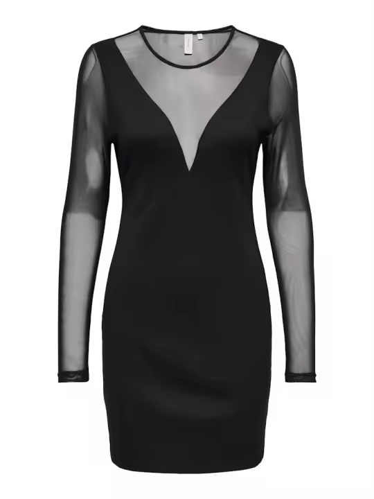 Short Dress ONLY Onlbecki Ls Mix Bodycondress Wvn 15331783 Black - 1