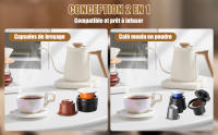 Cafetera portátil de cápsulas inteligente 3 en 1, compatible con café molido, cápsulas grandes y pequeñas, extracción rápida de 72 W, carga USB de 12 V, modo dual frío y caliente, diseño de taza de viaje de 60 ml. - details 1