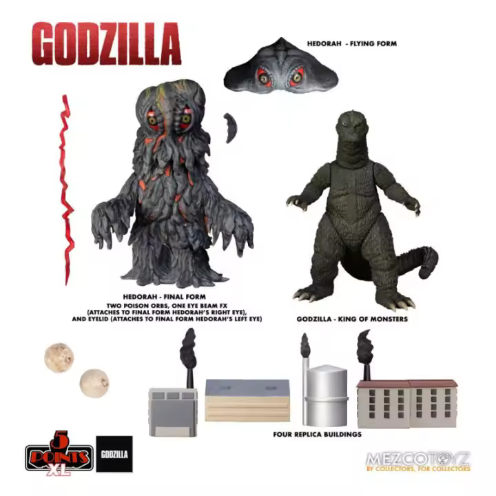 MEZCO TOYS DIORAMA GODZILLA VS HEDORAH SET DIORAMA PREMIUM 5 POINTS XL - 1