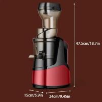 Exprimidor lento, exprimidor en frío, base antideslizante, extraíble, pulsador, 1 litro de capacidad, vaso de PP alimentario, alimentación 220V-240V, cuerpo de plástico, apto para frutas y verduras - details 1