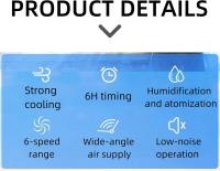 Ventilador de aire acondicionado portátil 3 en 1, enfriador de aire evaporativo de 6 velocidades, 7 luz nocturna, temporizador de 6 horas, ventilador de aire personal, ventilador silencioso de bajo - details 5