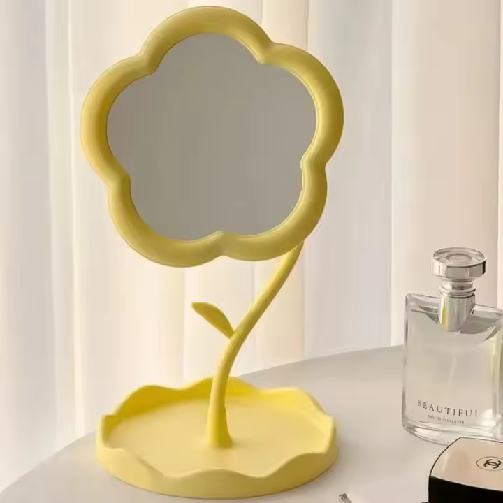 Espejo De Maquillaje Para Mesa Decoración De Hogar Roto Giratorio Desmontable Con Partes De Almacenamiento Espejo De Vestir Para Dormitorio - 1