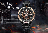 Reloj De Pulsera De Acero Inoxidable CURREN 8023 Para Hombre Resistente Al Agua Y Shock Con Display Numeral Luminoso Y Clavija De Muñeca Estilo Militar Deportivo - details 0
