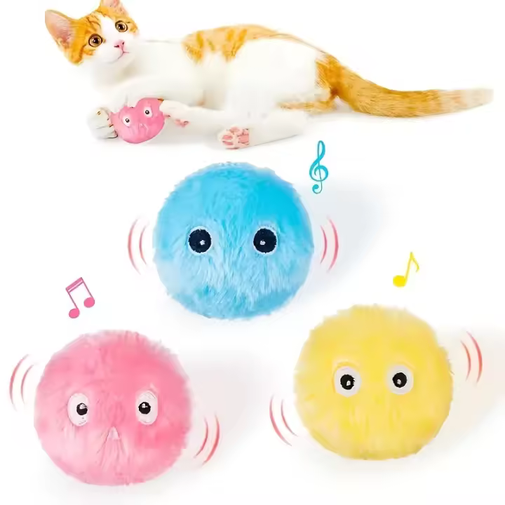 Bola De Juguete Interactiva Para Gatos Peluche Sonido Silbante Entrenamiento De Ejercicio Y Diversion Tiempo Para Mascotas - 1