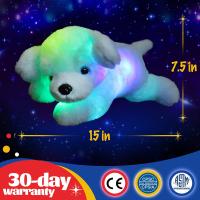 Cojín De Tela Suave De 38cm Con Luz LED Y Música En Forma De Perro Azul Grande Juguete De Peluche Regalo Kawaii Para Niñas Y Niños Decoración Del Hogar - details 4