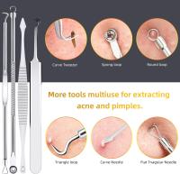 10 piezas Blackhead Remover Pimple Popper Tool Kit,Comedone Extractor herramientas para acné, blackhead, Whitehead, espinillas, manchas - details 3
