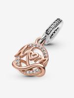 Pandora - Charm Colgante Mamá bicolor - Plata de Lei, Baño de Oro Rosa de 14 K - details 1