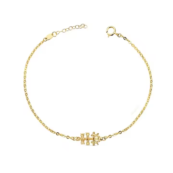 Cruz Caravaca Pulsera Oro 18k mujer 18 cm. amuleto calado 17 x 14 mm. - 1