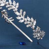 Diadema De Novia Con Rhinestone Plateado Y Cristales Para Bodas Y Fiestas Adorno De Cabeza Para Mujeres Adultos - details 10