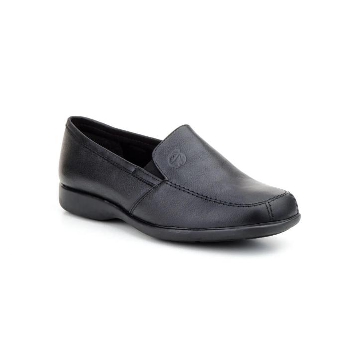 Alto Estilo 545 Mocasines de piel, interior de  tejido, cuña de 2 cm, suela de goma