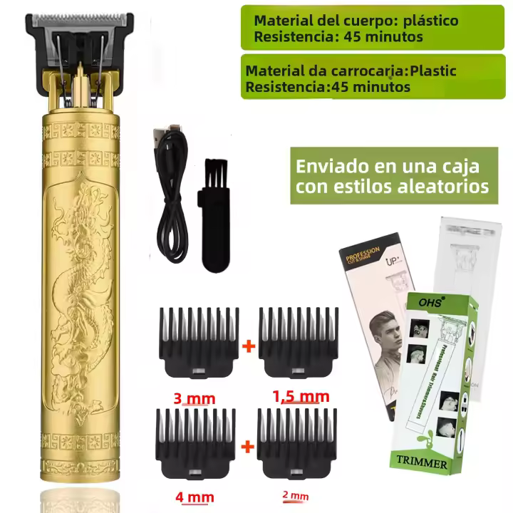 Afeitadora Eléctrica T9 Para Hombres Recargable Con Recortador De Pelo Apto Para Viajes Corte Fijo Y Flotante Seco E Húmedo Incluye Recortadores - 1