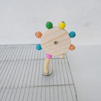 Juguete Interactivo De Madera Para Periquitos Con Bolas Giratorias Y Molino De Viento Juguetes Divertidos Para Aves De Compaña Como Loros Y Lovebirds - details 3