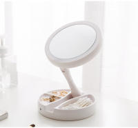 Espejo De Maquillaje Con Luz LED Daylight Espejo De Vestíbulo Rotación 360° Base Desmontable/Con Almacenamiento 3 Modos Con Luz Cargador USB - details 3