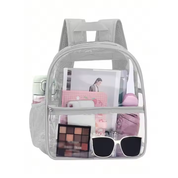 Mochila Transparente Pequeña De PVC Impermeable Para Verano Mochila De Playa Para Teléfono Móvil Viajes Y Escuela - 1