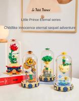 Bloques De Construcción De Sueño Eterno Rosa Le Petit Prince Con Cubierta Antipolvo Juguete De Puzzle Para Decoración De Escritorio Regalo De Cumpleaños Para Adultos - details 0