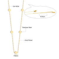 Collar De Moneda Redonda LUXUSTEEL Para Mujer En Acero Inoxidable Color Oro 35cm+5cm Collar De Choker Joyería De Fiesta - details 2