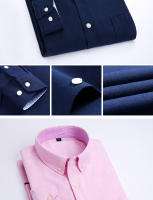 Camisa De Oxford Para Hombre Algodón Antirroto Sin Planchar Estilo Casual Ajustada Para Negocios Y Sociales Con Solapas Y Manga Larga - details 13