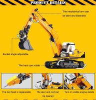 Bloques De Construcción Para Niños Camiones De Ingeniería Excavadora Bulldozer Grúa Vehículos Para Juegos Educativos De Ciudad Regalo Para Niños - details 2