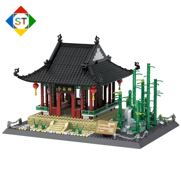 Bloques De Construcción Pequeños WG5236 Serie Arquitectura Histórica Chino Zuiwengting Juguete De Montaje Para Niños Regalo Para Niños De Edad Varía Material ABS - 1