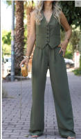 Set de 2 piezas - Chaleco sin mangas + Pantalón palazzo elegante - details 1