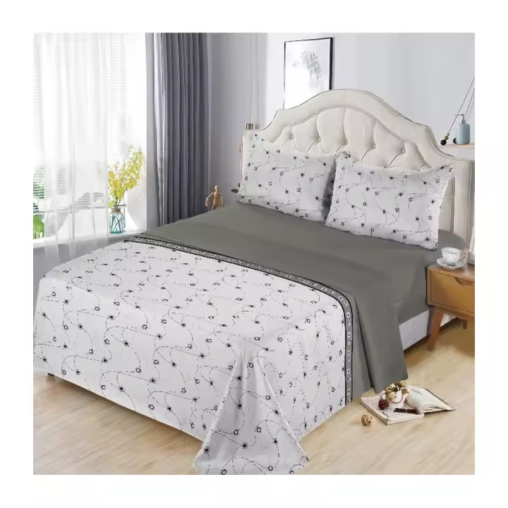 PLUSHOME Juego de Sábanas de Microfibra de Poliéster Suave Hasta 5 Piezas Tapa, Sábana Bajera y Fundas de Almohada Cama 90 160x260, 135 210x260, 150 230x260 Cm 180 250x270 Cm - Suavidad Duradera - Fácil Cuidado - Resistencia a las Manchas - 1