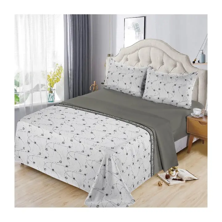 PLUSHOME Juego de Sábanas de Microfibra de Poliéster Suave Hasta 5 Piezas Tapa, Sábana Bajera y Fundas de Almohada Cama 90 160x260, 135 210x260, 150 230x260 Cm 180 250x270 Cm - Suavidad Duradera - Fácil Cuidado - Resistencia a las Manchas - 1