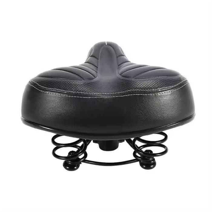 Sillín de bicicleta cómodo con almohadilla de gel para bicicleta, accesorio deportivo, color negro - BOB - 1