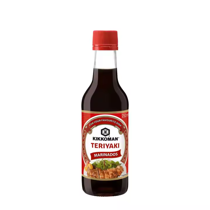 Kikkoman - Salsa Teriyaki para Marinados, 250 ml, Sabor Intenso, Especial para la Cocina Japonesa, Apto para Veganos, Individual y en Formato Pack - 1